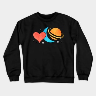 Love, Moon, Saturn Crewneck Sweatshirt